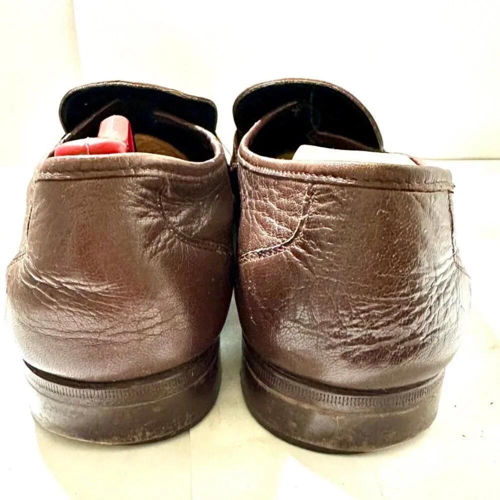 Towncraft Brown Handmade Leather Loafers Slip On Shoes Men’s Size 13 D